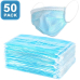Masques faciaux 3 couches, 50 pièces, bleus