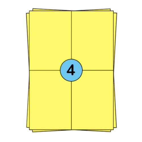 Étiquettes en planches A4 104 x 148 mm, jaunes, 400 étiquettes