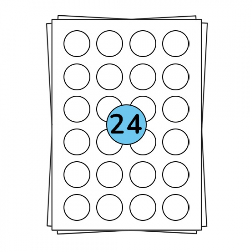 Étiquettes en planches A4 Ø 40 mm, 2 400 étiquettes