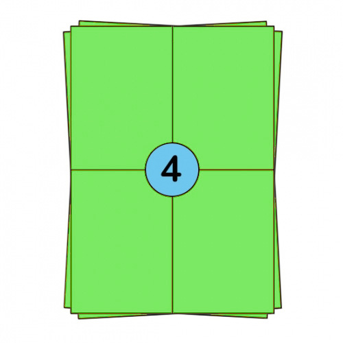 Étiquettes en planches A4 104 x 148 mm, vertes, 400 étiquettes