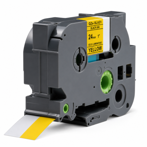 Ruban à lettres compatible Brother TZe-SL651, noir sur jaune, 24 mm